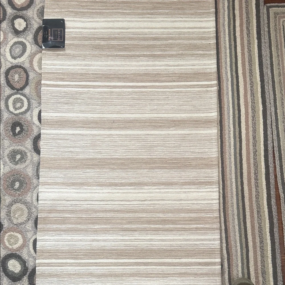 Striped Beige and Brown Area Rug
